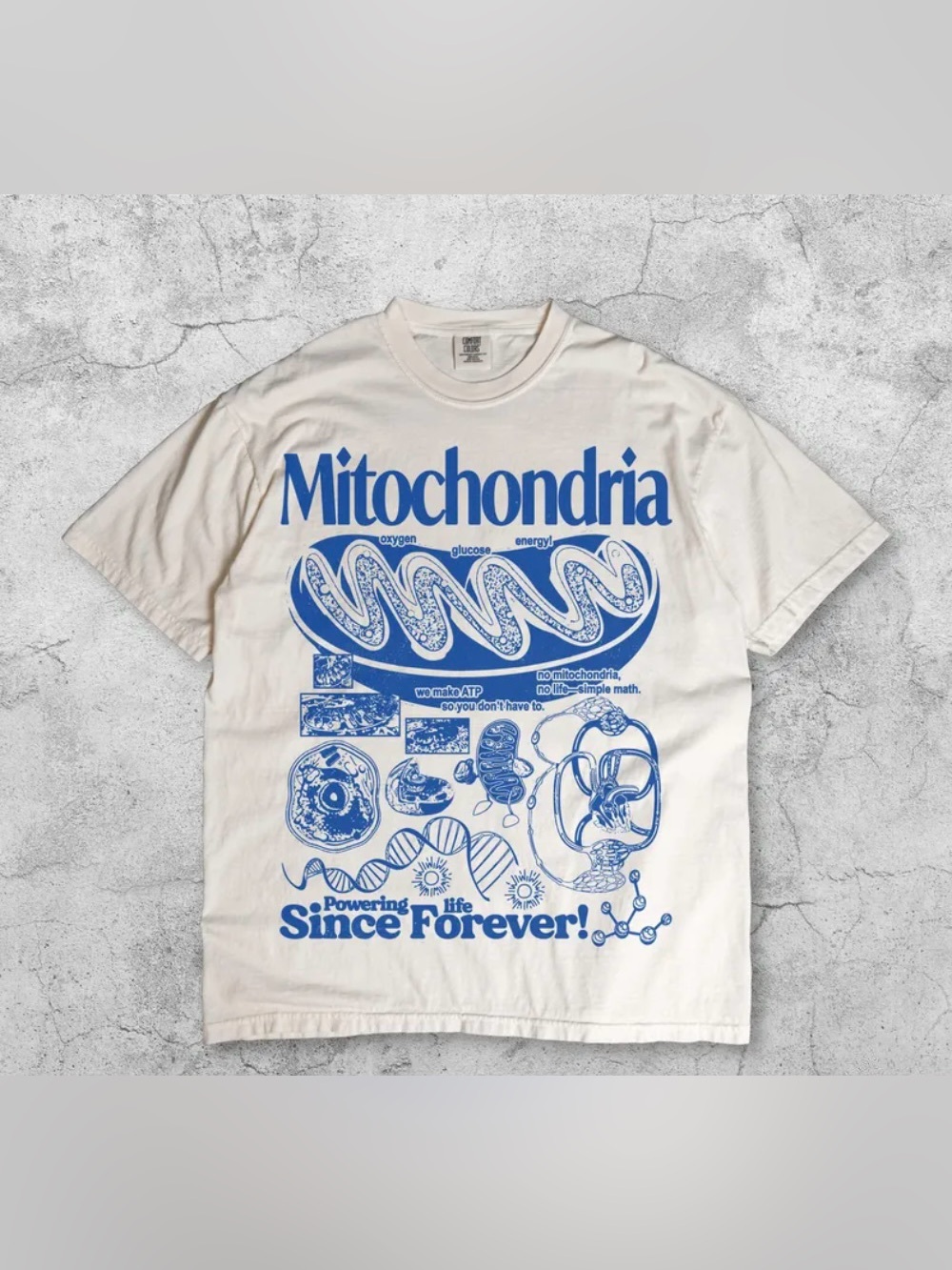 Mitochondria Vintage Science Comfort Colors T-Shirt, Retro Biology Graphic Tee